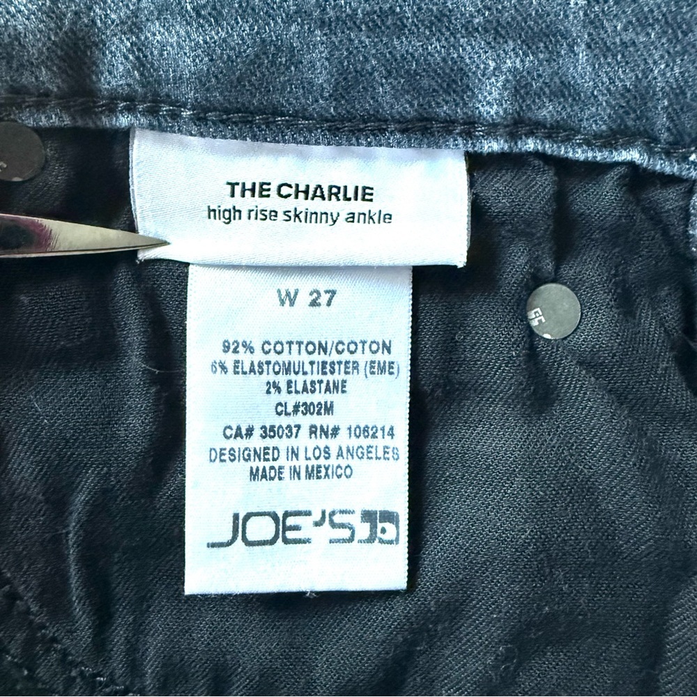 JOE’S JEANS Charlie High Rise Skinny Ankle Distressed Sz 27 Waist 28” Denim Jean - Picture 4 of 16